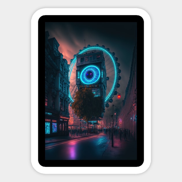 London Eye London Cyberpunk Sticker by Art8085